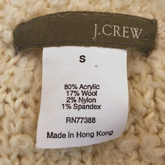 J Crew Ivory Boucle Knit V-Neck Chunky Sweater NEW - Picture 4 of 5